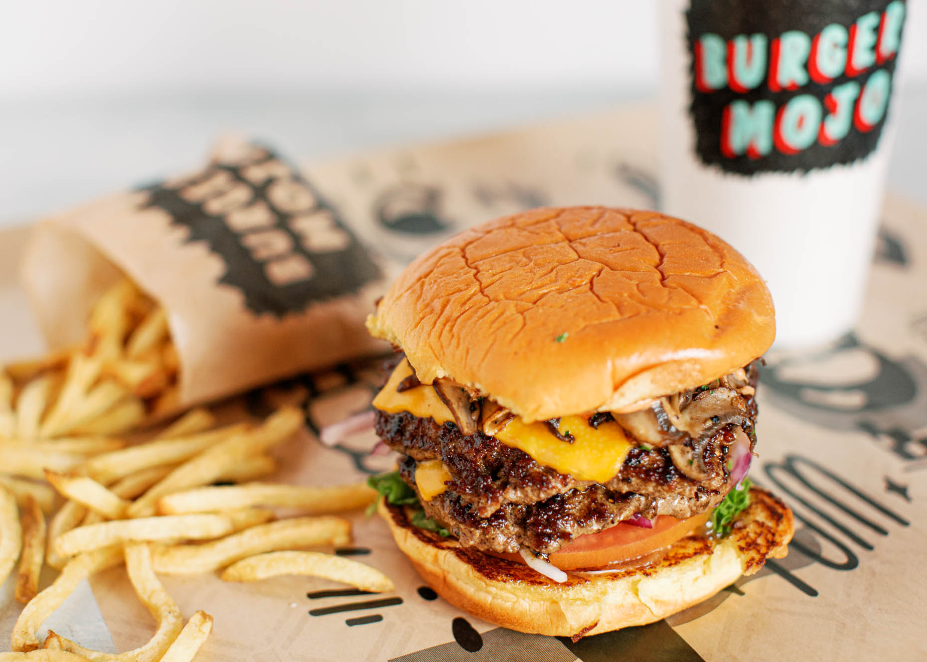 fresh and clean burger food photos for local restaurant