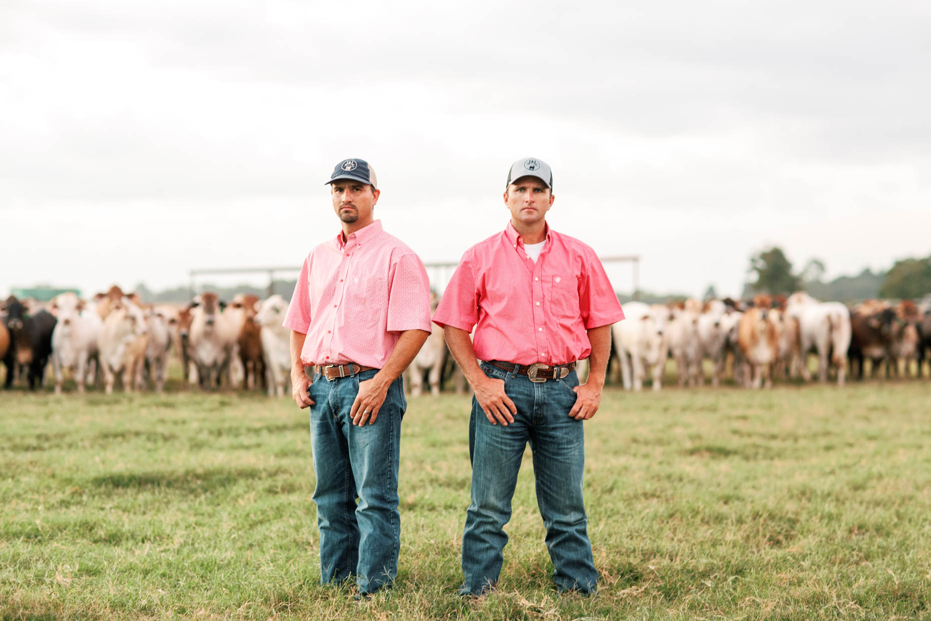 Portrait of two Texas cattlemen for a brand narrative shoot