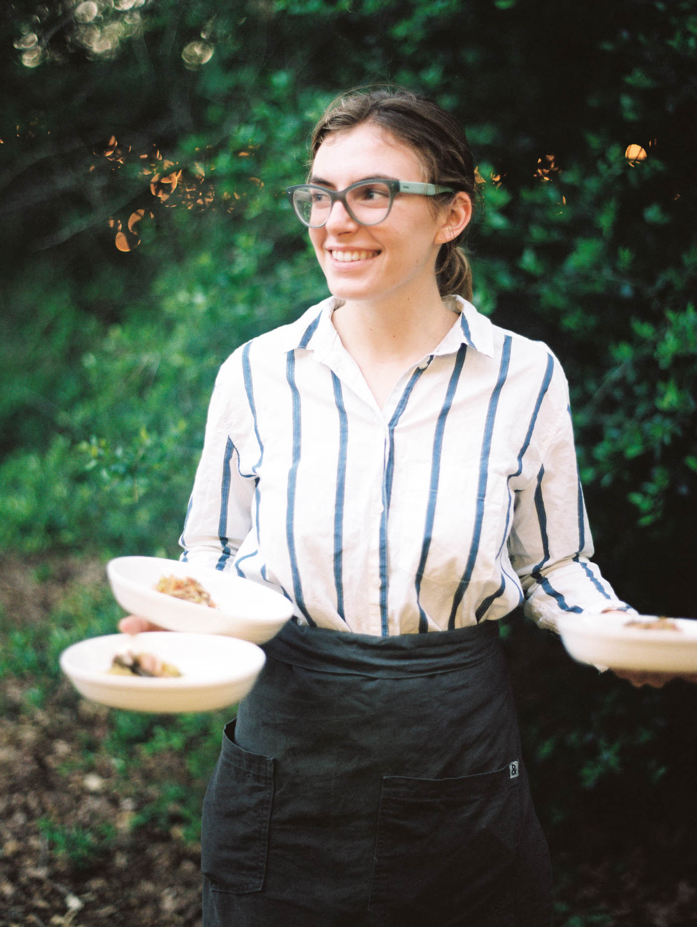 natural organic waitress portrait outdoors