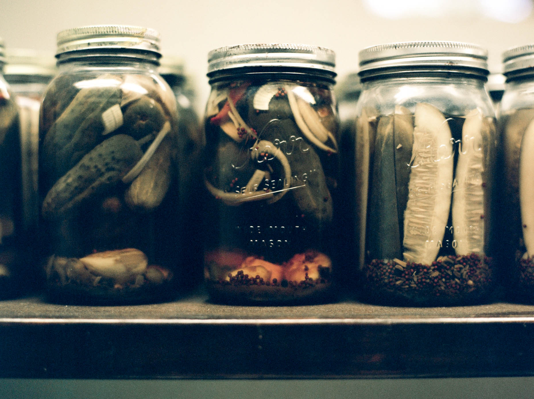 fermented pickles in a fine dining restaurant