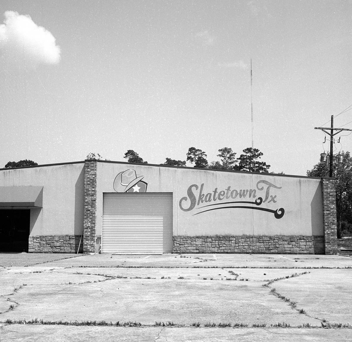 black and white photographs of small texas town culture skating rink